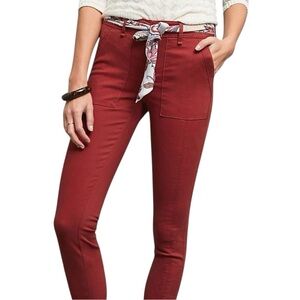 Anthropologie Jefferson Slim Utility Pants Maroon Size 29